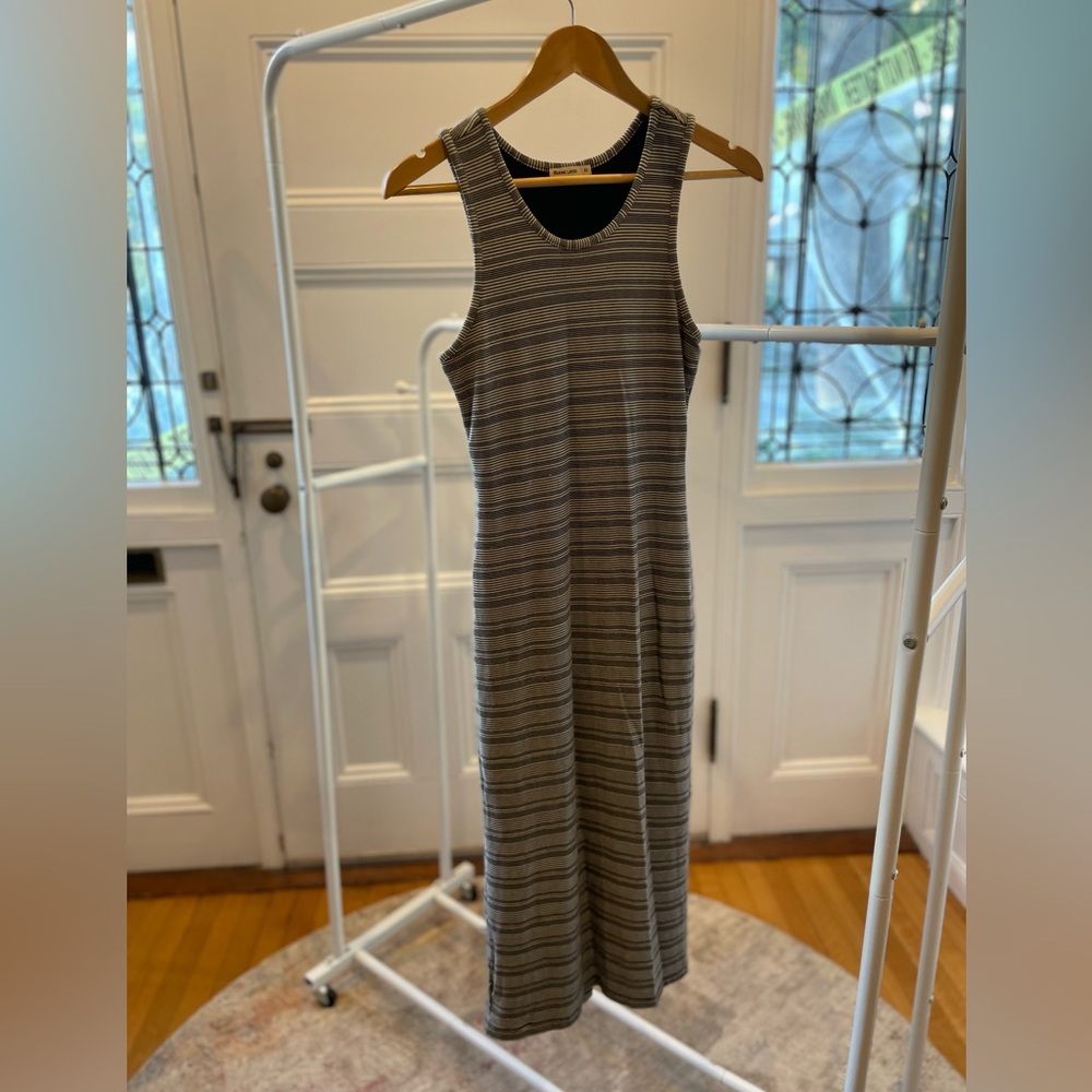 Marine Layer Lexi Rib Daytime Midi Dress in Black & White Stripe Size XS - Picture 5 of 7